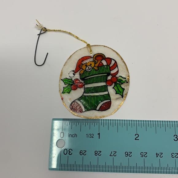 Teddy Bear in Christmas stocking vintage ornament holiday decor - Picture 12 of 14